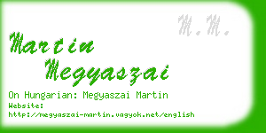 martin megyaszai business card